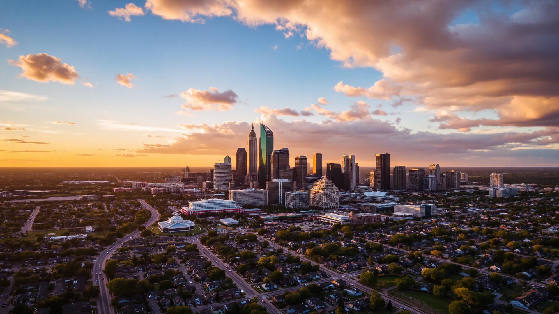 Aerial view of the Dallas–Fort Worth metroplex