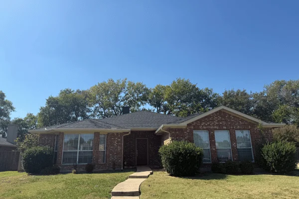 Completed roof replacement on a Dallas–Fort Worth home